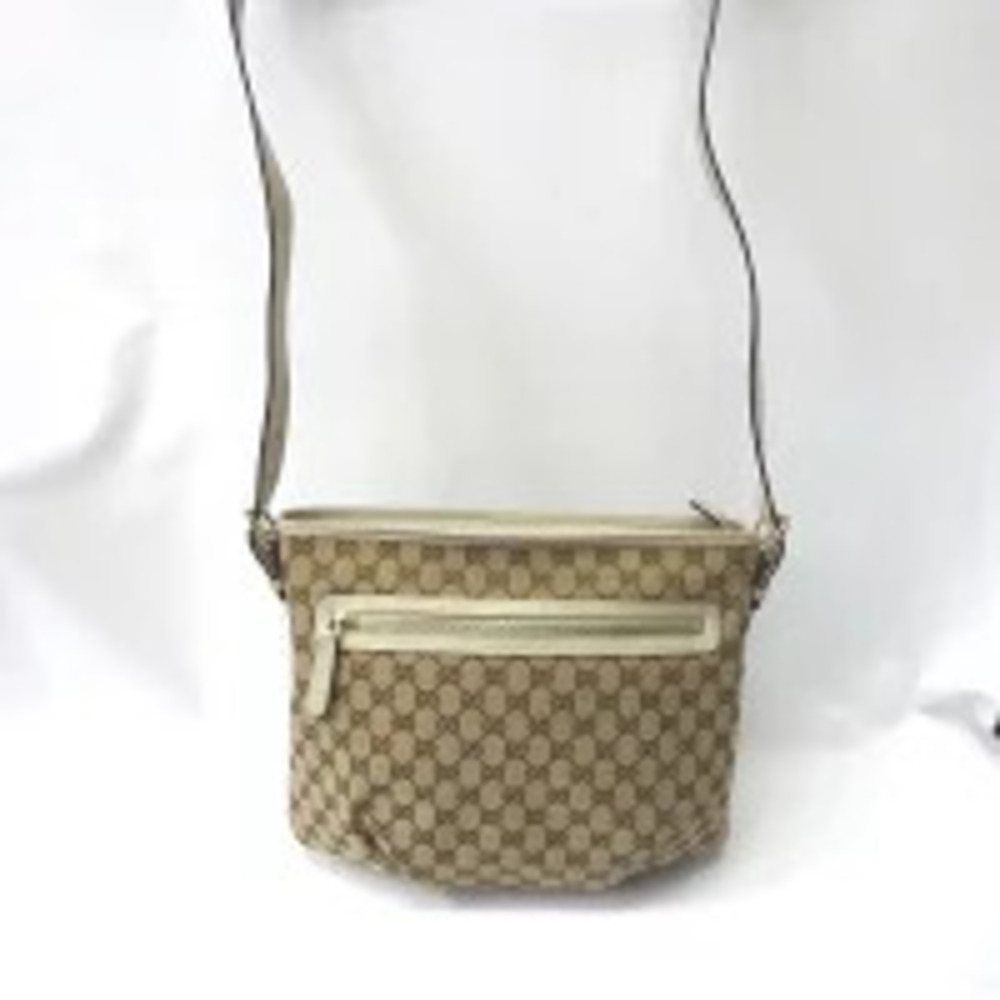 Gucci GG Canvas Shoulder Bag Crossbody Beige